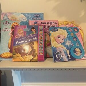 Disney Princess Frozen Minnie Mouse Sound & Interactive Book Lot of 6 Bundle‎